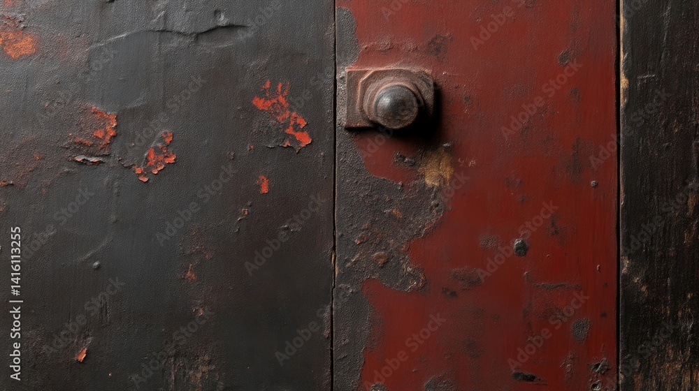 Fototapeta premium Weathered Wooden Panel with Peeling Paint