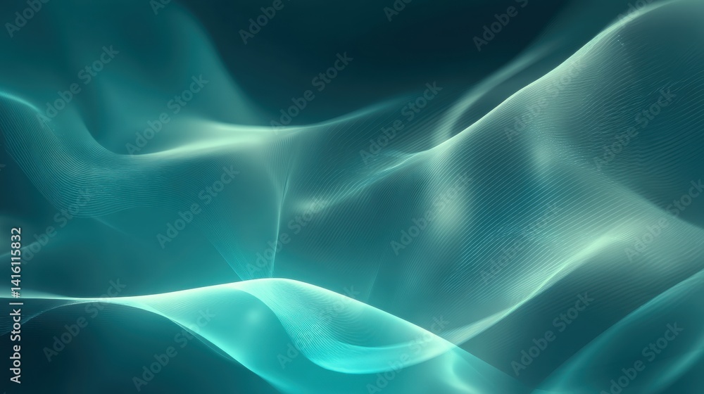 Obraz premium Abstrakte Wellen in Türkis und Blau