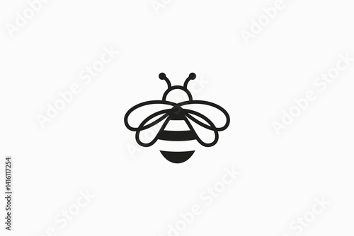 Minimalist Abstract Bee Logo Design Showcasing Creative, Modern, and Iconic Branding Identity