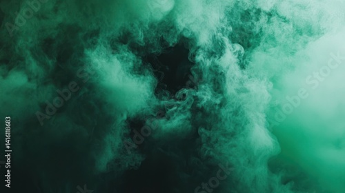 Wallpaper Mural Emerald Smoke: An Abstract Masterpiece of Green Hues Torontodigital.ca
