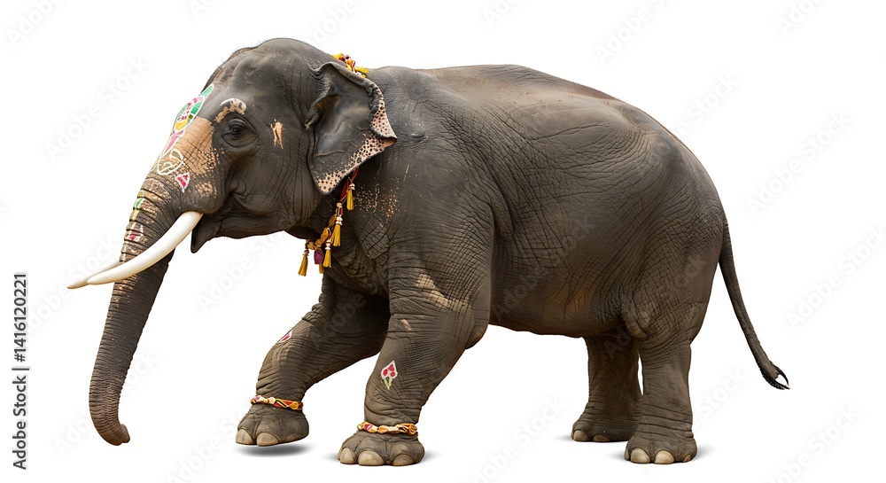 Fototapeta premium elephant thailand tradition asian india tourism destination and religion isolated on white background