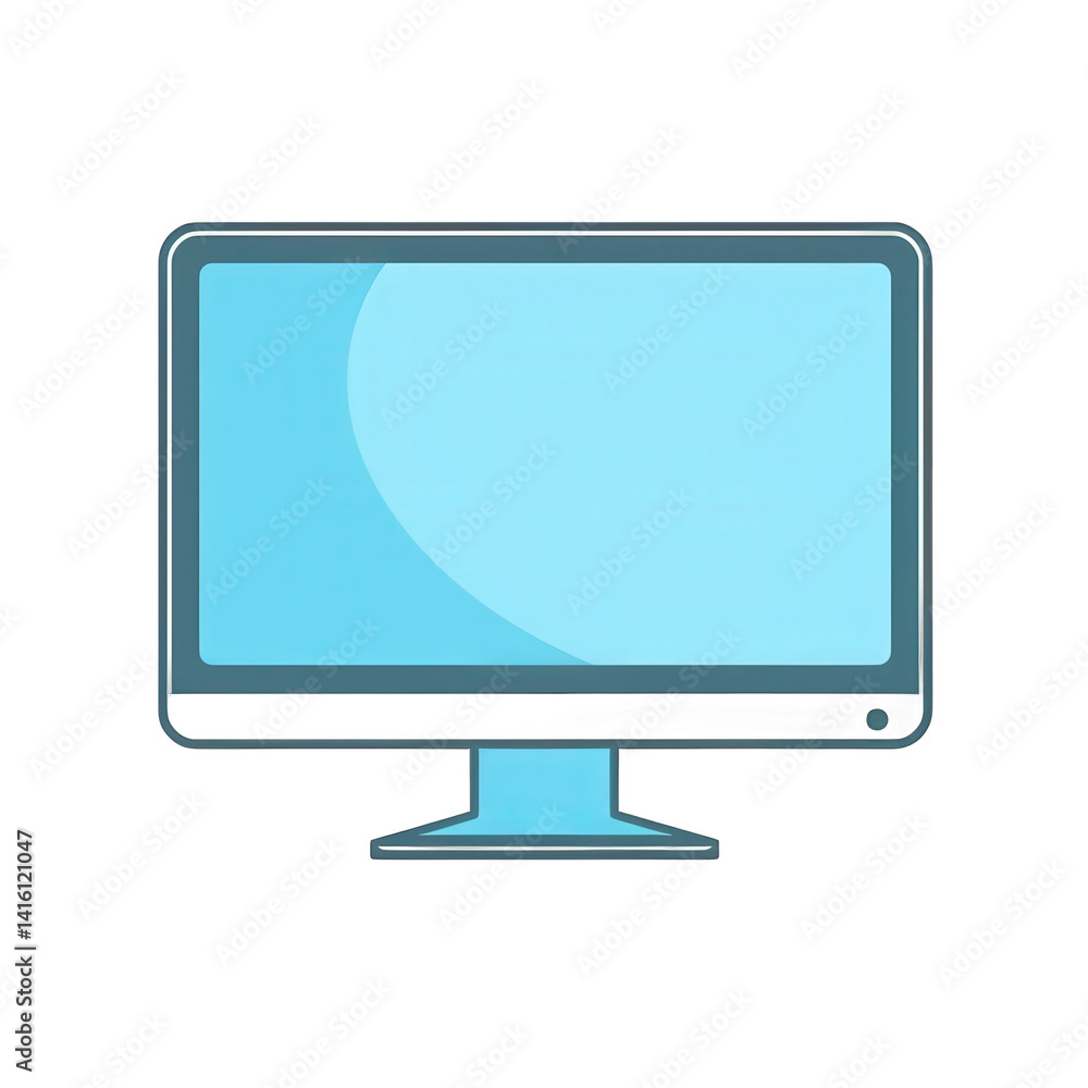 A sleek, modern computer monitor with a vibrant blue screen, set against a minimalistic background, showcasing a clean workspace ideal for productivity and technology-focused environments A sleek, modern computer monitor with a vibrant blue screen, set against a minimalistic background, showcasing a clean workspace ideal for productivity and technology-focused environments