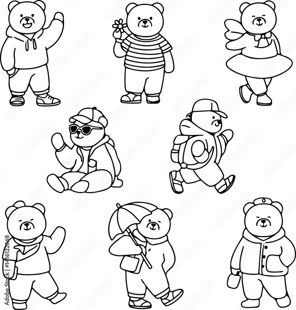 Cute Bear Silhouette Collection | Fashion Animal Clipart Fashion Cute Bears Silhouette Set | Stylish Bear Vector Pack Cute Bear Silhouette Collection | Fashion Animal Clipart Fashion Cute Bears Silhouette Set | Stylish Bear Vector Pack