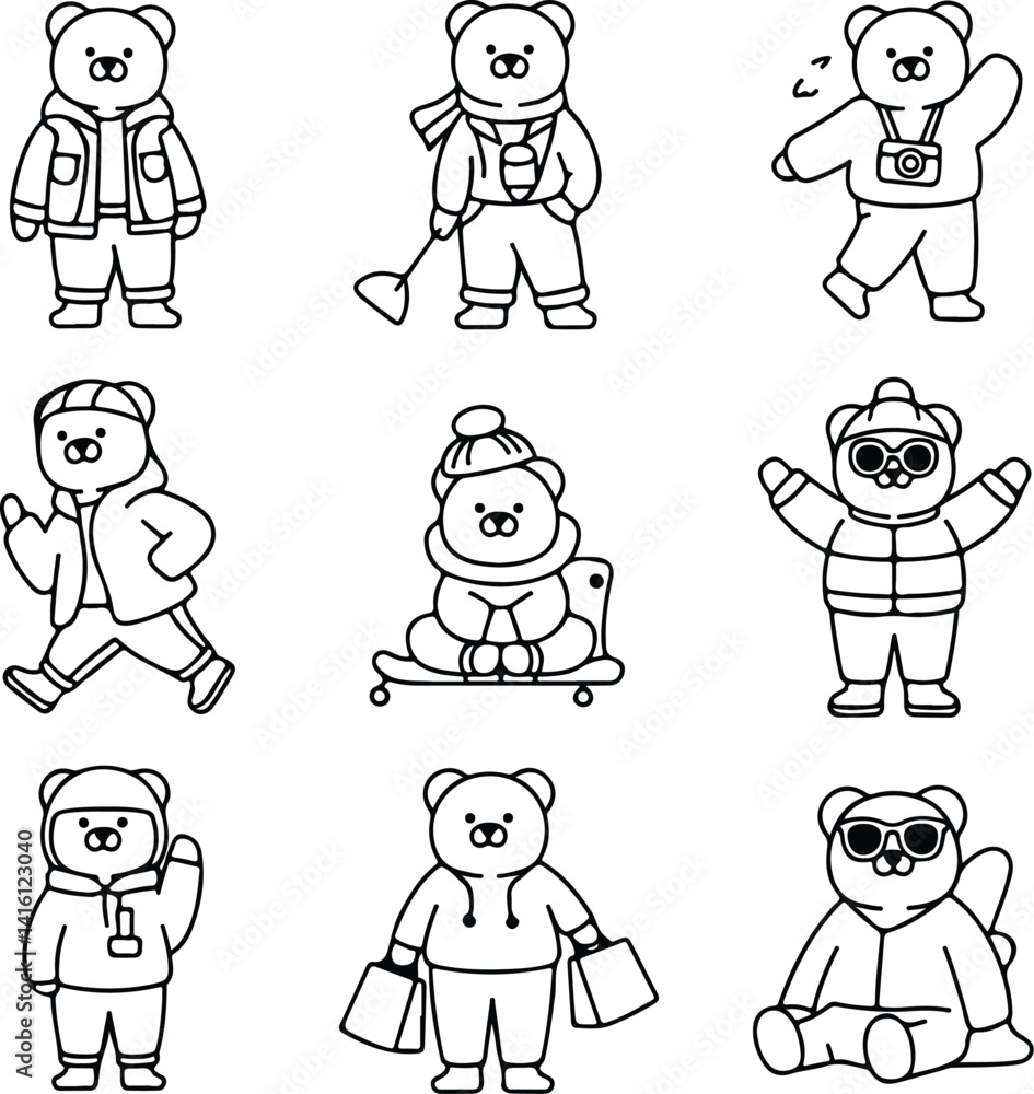 Cute Bear Silhouette Collection | Fashion Animal Clipart Fashion Cute Bears Silhouette Set | Stylish Bear Vector Pack Cute Bear Silhouette Collection | Fashion Animal Clipart Fashion Cute Bears Silhouette Set | Stylish Bear Vector Pack