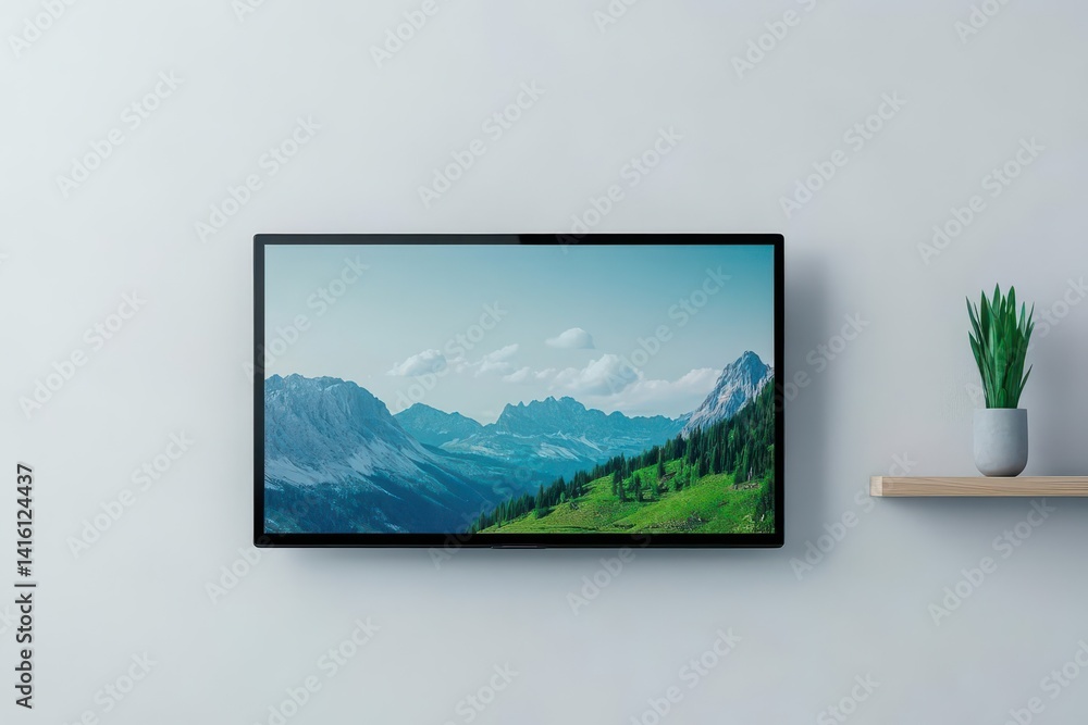 Fototapeta premium Black TV flat screen