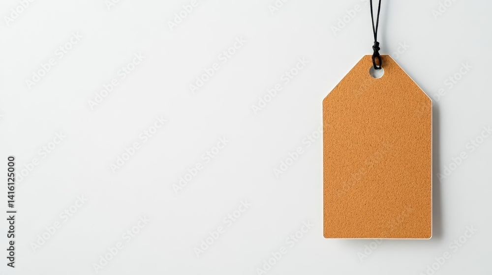 Blank luggage tag isolated on white background Hanging tag or label for design Clipping path