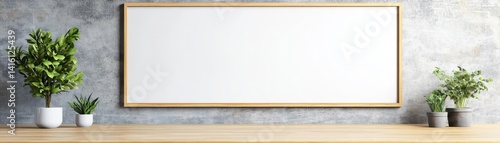 Obraz na płótnie blank wall for logo mockup with office environment w salonie
