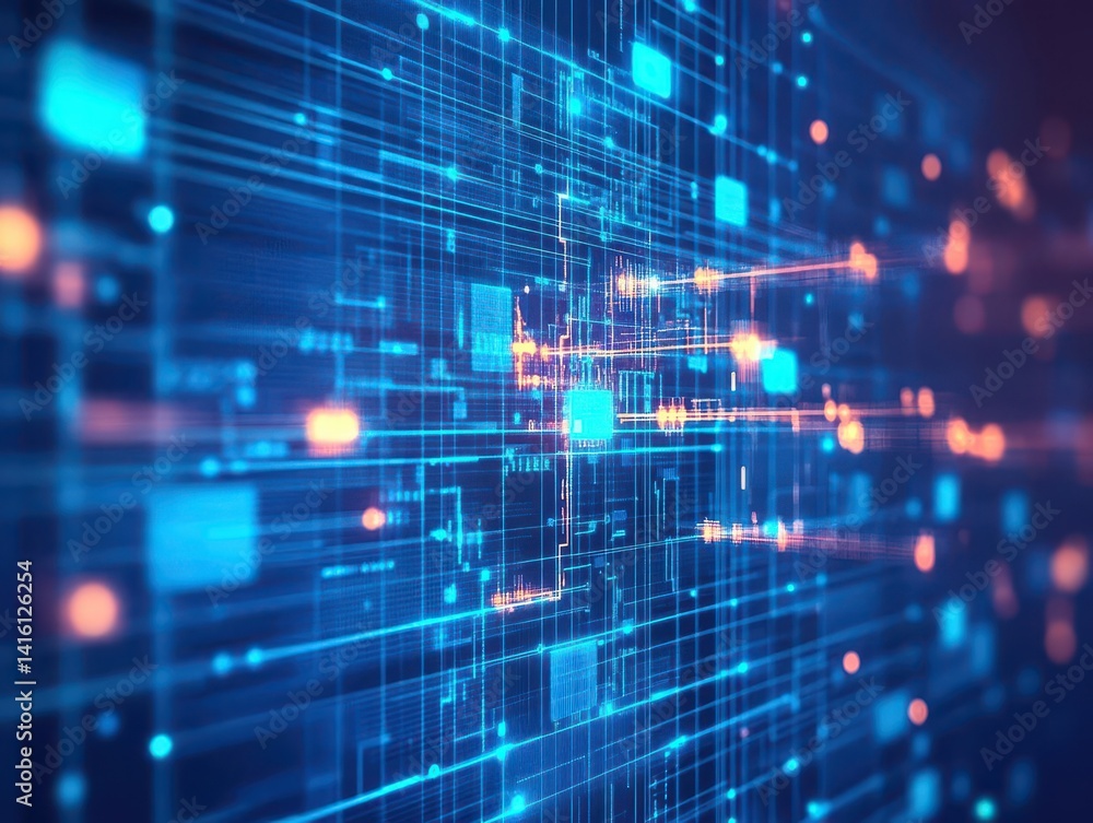 Blue Financial Data Chart Abstract Wallpaper for Bank Branch