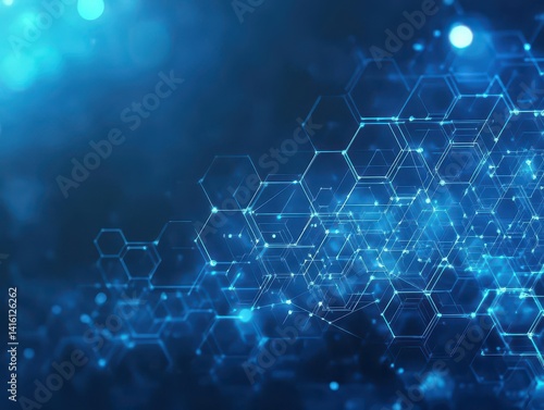 Obraz na płótnie blue geometric shape abstract technology background w salonie