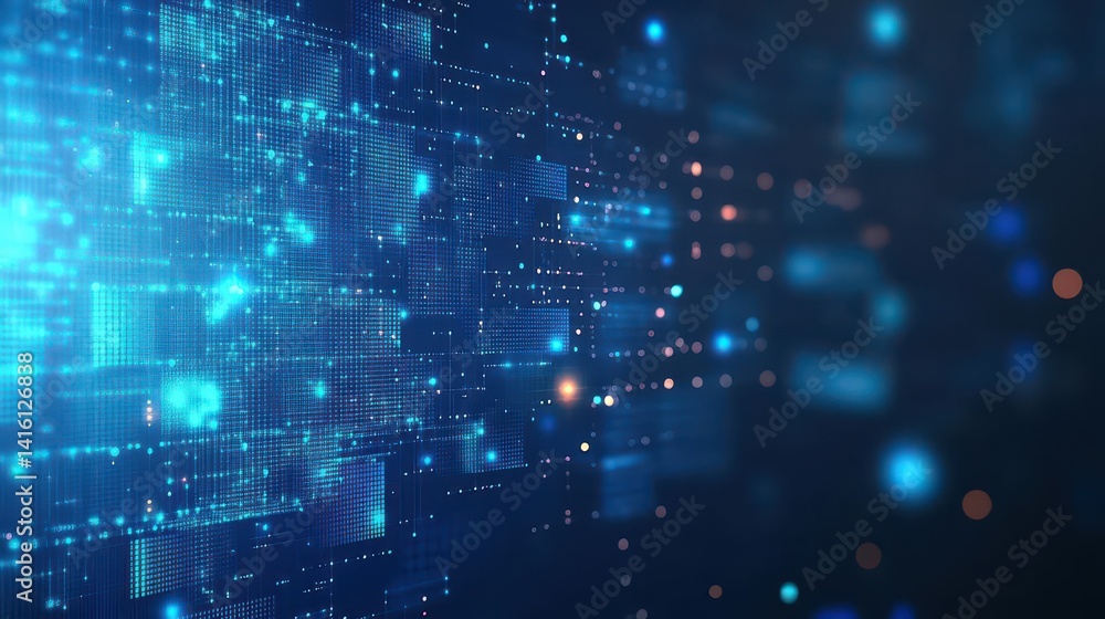 Blue tech finance background abstract pixel element network Abstract business tech science background Blue tech finance background abstract pixel element network Abstract business tech science background