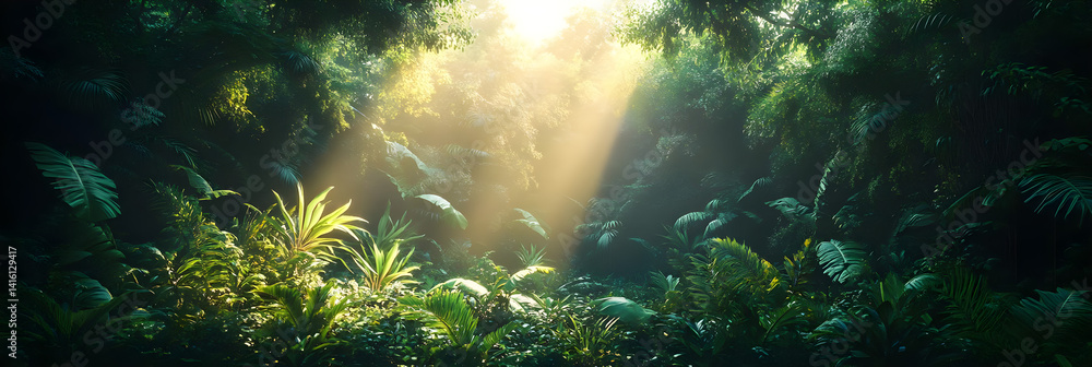 Obraz premium Lush Jungle Sunlight (1)