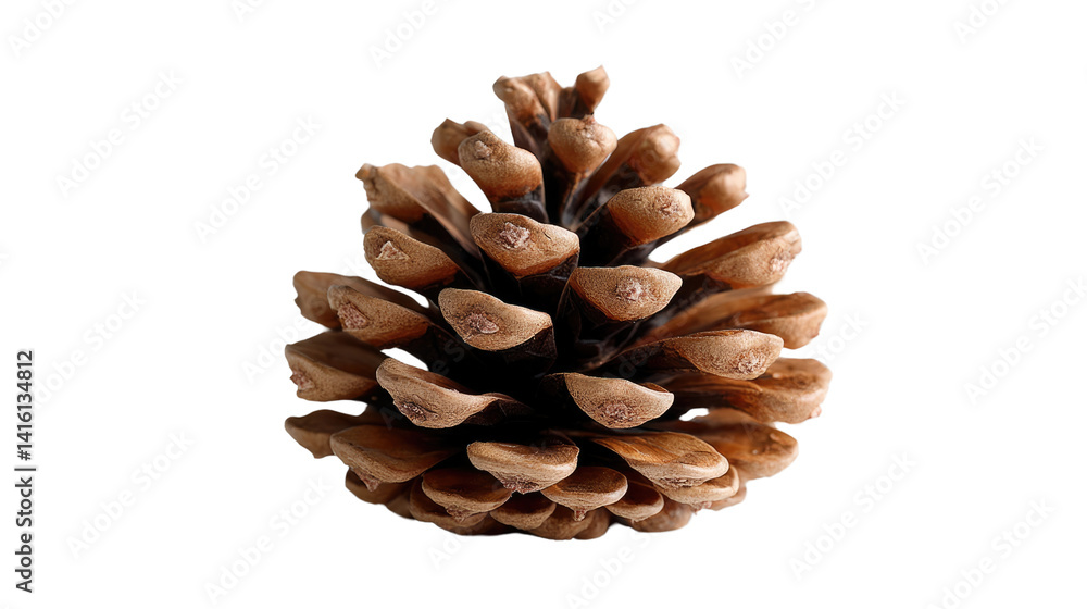 Isolated brown pine cone, a coniferous tree seed and natural Christmas decoration, on white Isolated brown pine cone, a coniferous tree seed and natural Christmas decoration, on white