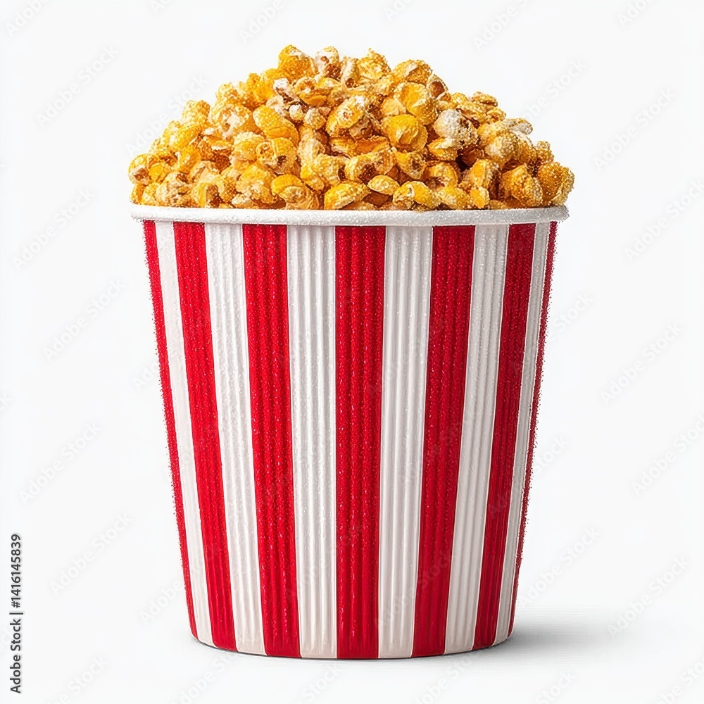 Buttery Popcorn in Red and White Striped Bucket Buttery Popcorn in Red and White Striped Bucket