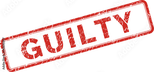 Guilty square grunge rubber stamp
