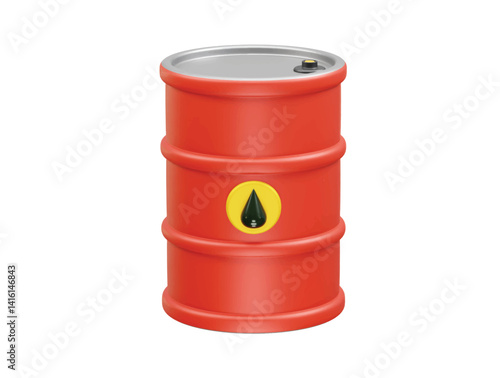 Hazardous Waste Barrel icon 3d. Oil drum barrel icon 3d illustration