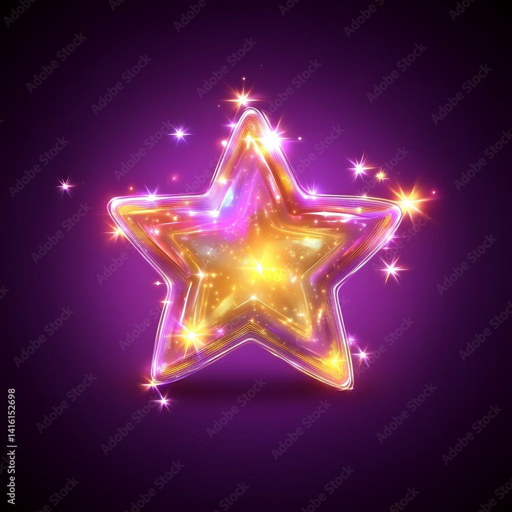 Glowing, iridescent star graphic design Glowing, iridescent star graphic design