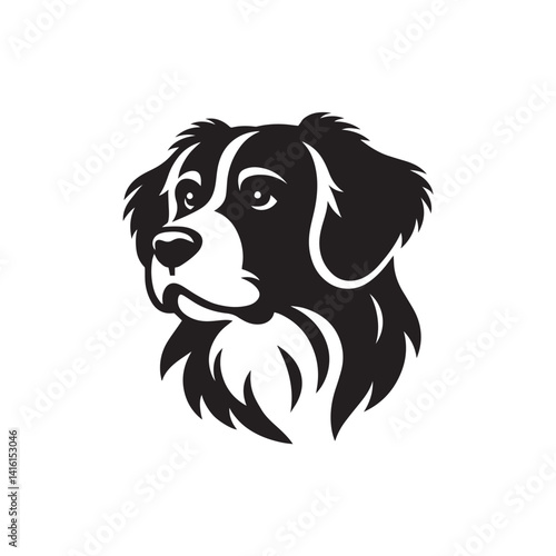 black dog vector illustration