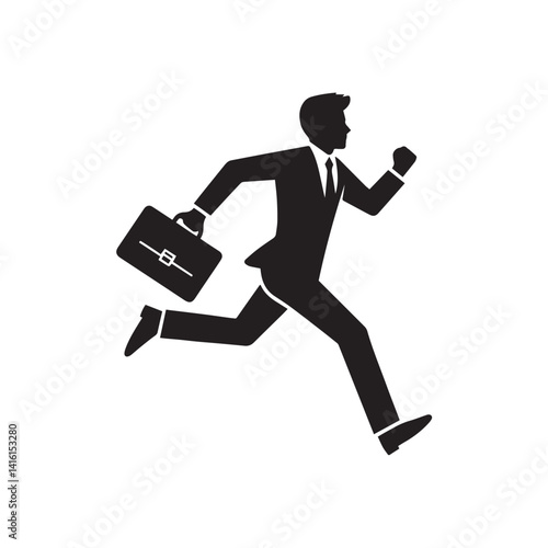 running businessman vector