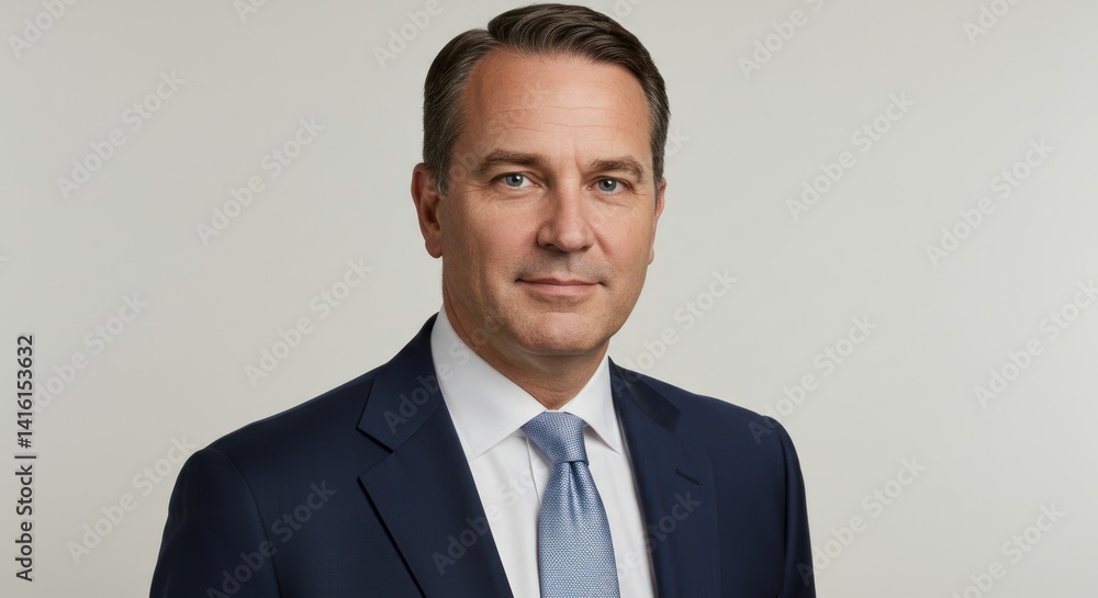 Man in suit and tie poses against a neutral background portrait. Man in suit and tie poses against a neutral background portrait.