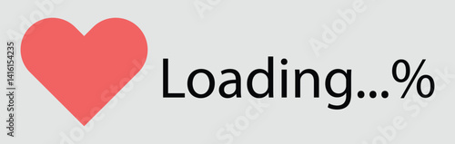 Heart icon. valentines day. relationship level measuring indicator sign. vector illustration 