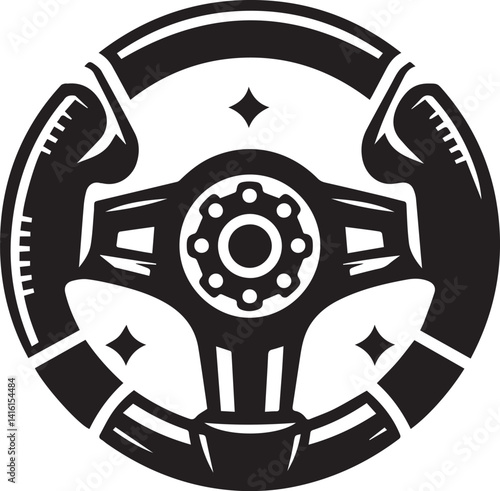 truck steering wheel illustration, wheel icon, wheel clipart, wheel silhouette vector black and white