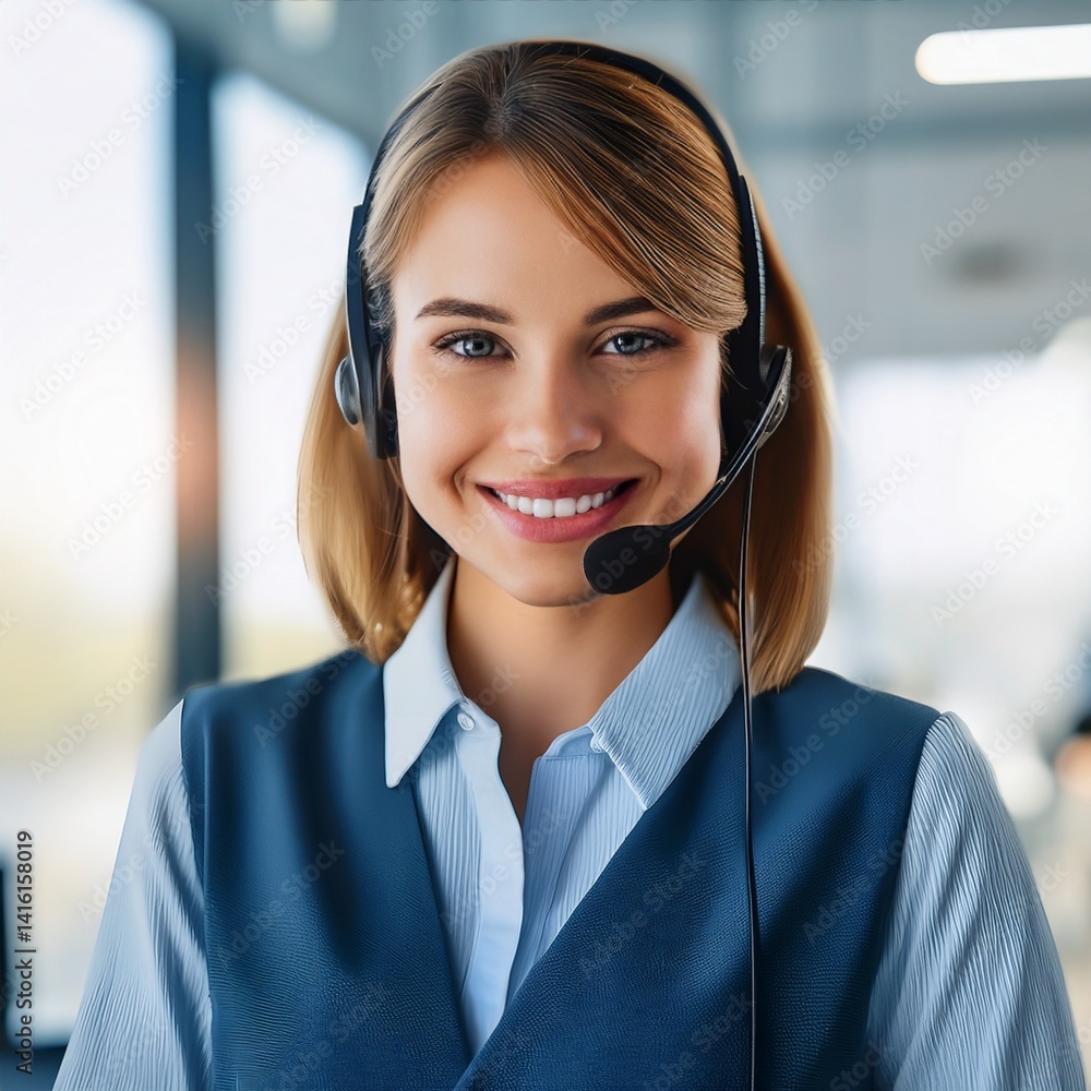 portrait of a cheerful and attractive helpdesk service specialist holding a blank space for copy, isolated against a white background. portrait of a cheerful and attractive helpdesk service specialist holding a blank space for copy, isolated against a white background.