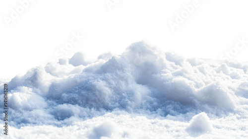 a pile of snow with a white background