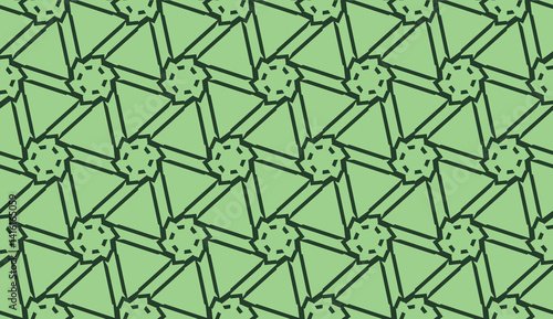Modern pattern with curved line. Triangles, line, geometric elements. Vector illustration. Design for flyer, wallpaper, presentation, paper. Green colored