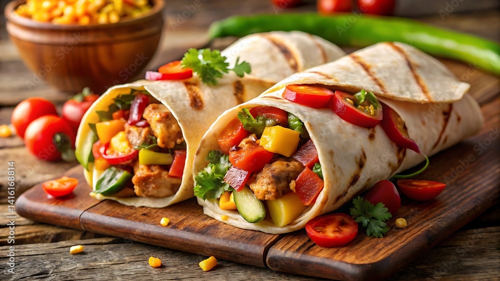 a shawarma wrap exploding with ingredients a shawarma wrap exploding with ingredients