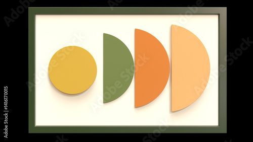 vector illustration of circle and half squares