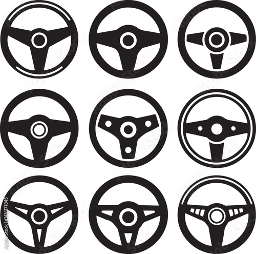 Collection of Vector Car Steering Wheels.