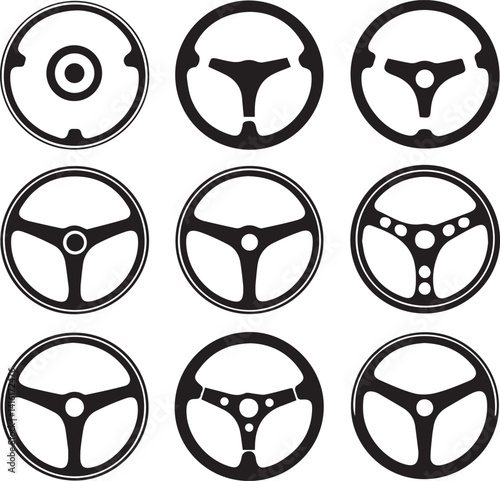 Collection of Vector Car Steering Wheels.