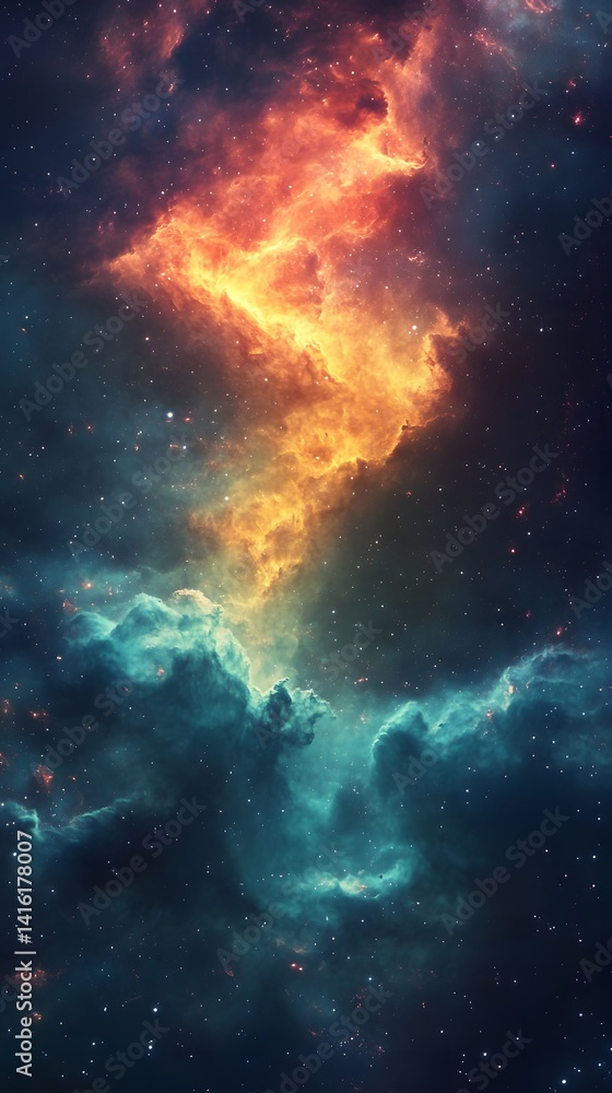Fiery Nebula in Cosmic Depth Fiery Nebula in Cosmic Depth