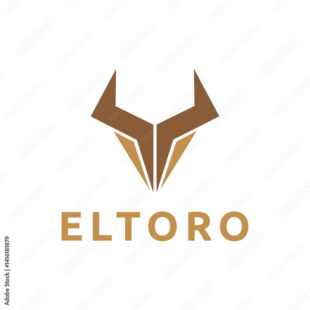 Obraz premium Spanish Brave Horned Eltoro Bull Animal Head Logo Template