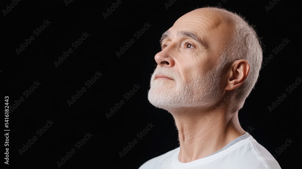 Fototapeta premium Senior man looking upward