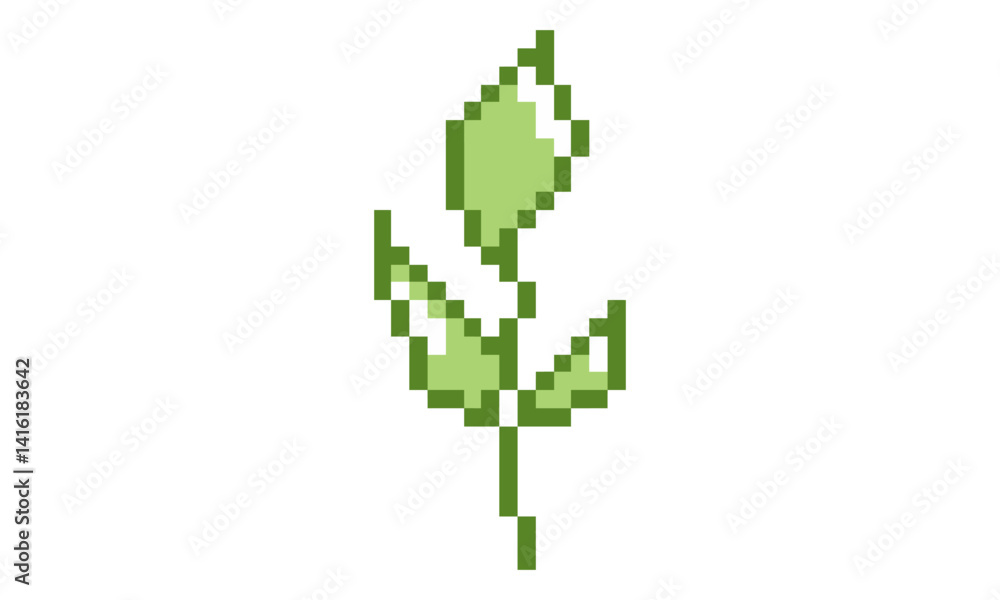 grow leave pixel art vector icon sprout grow leave pixel art vector icon sprout