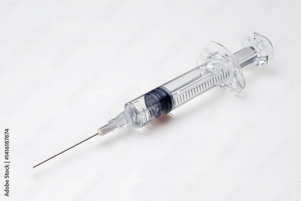 Medical syringe isolated on white background representing healthcare and vaccination Medical syringe isolated on white background representing healthcare and vaccination