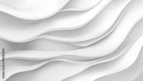 Wallpaper Mural Abstract white wavy layers, flowing curves, smooth texture background. Torontodigital.ca