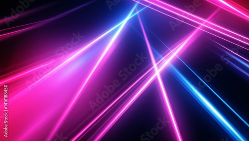 Abstract neon laser lines background.