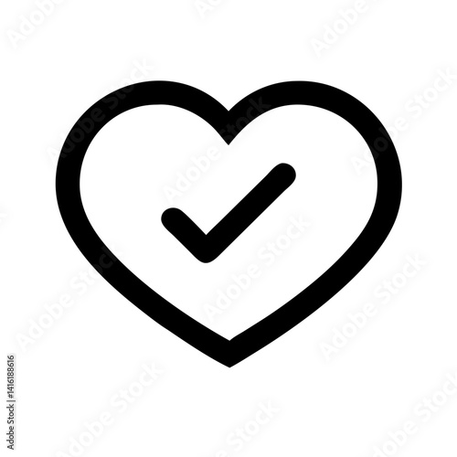 Heart Check Icon Vector Illustration