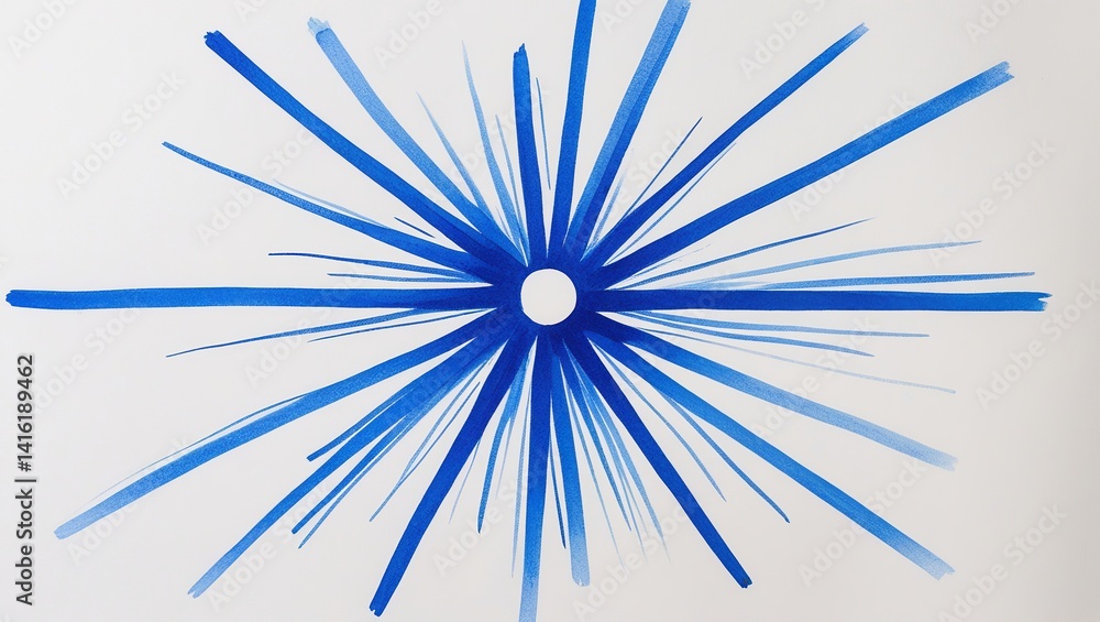 Fototapeta premium Electric Blue Burst on White Background