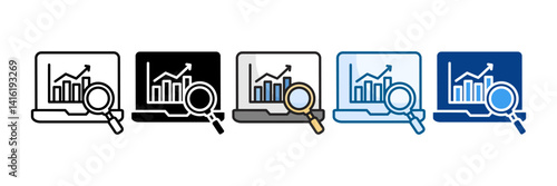 Data Analysis Icon Set Multiple Style Collection