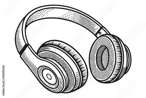 Classic Transistor Radio Line Art Illustration on White