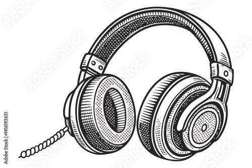 Classic Transistor Radio Line Art Illustration on White