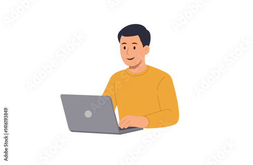 man with laptop vector image