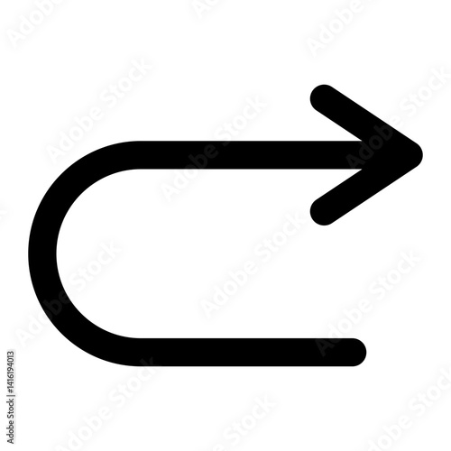 arrow redo forward next. outline icon style for navigation, multimedia, and user interface.