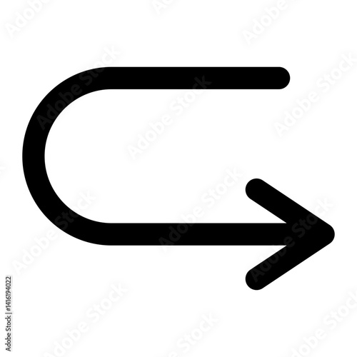 arrow redo forward. outline icon style for navigation, multimedia, and user interface.