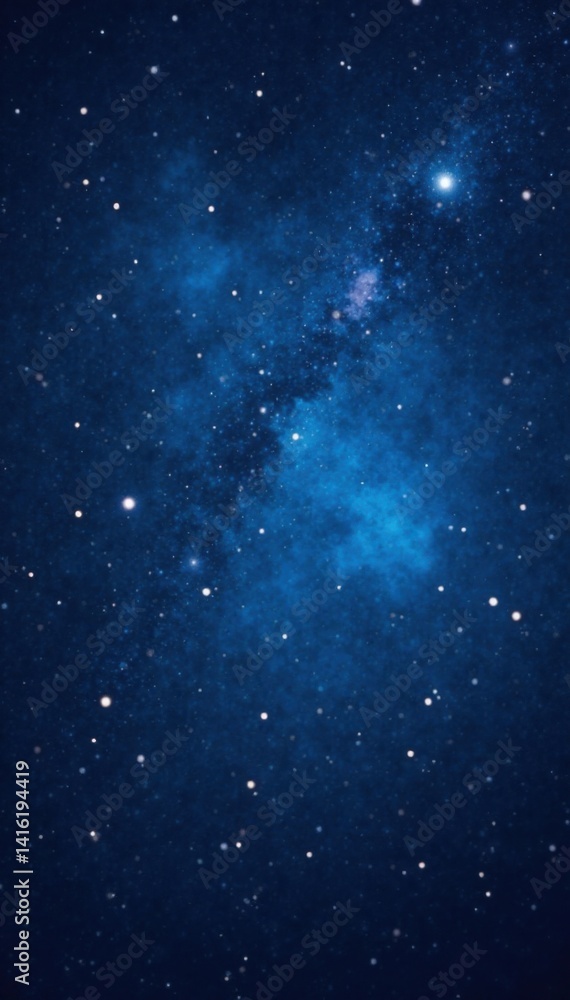 Fototapeta premium Dark celestial backdrop with scattered stars twinkling in shades of blue and silver, cosmos, celestial, galaxy