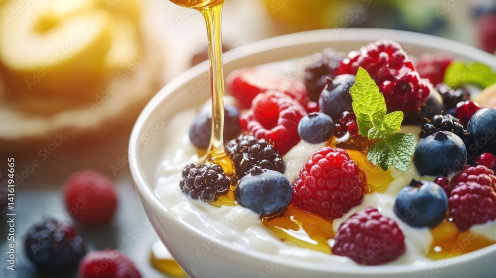 Delicious Honey-Drizzled Yogurt with Mixed Berries Delicious Honey-Drizzled Yogurt with Mixed Berries