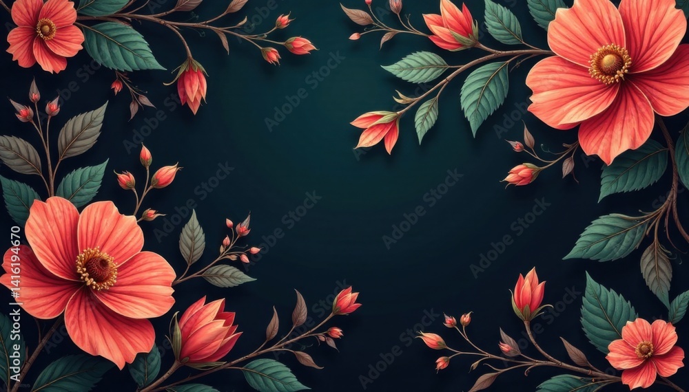 Dark charcoal floral design featuring twisted vines and abstract botanical motifs, seamless , #abstractflowers, #darkandmysterious, #texturedpattern Dark charcoal floral design featuring twisted vines and abstract botanical motifs, seamless , #abstractflowers, #darkandmysterious, #texturedpattern